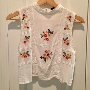 cropped sleeveless blouse